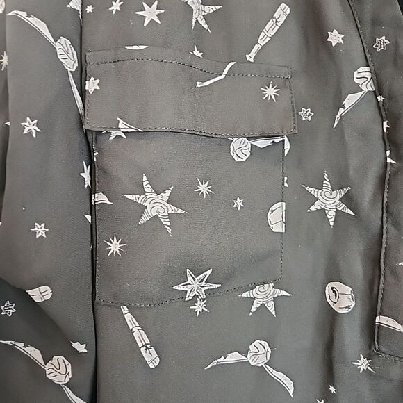 Torrid Harry Potter Star & Wand Black Georgette Harper Blouse Women’s Size 2X - Picture 9 of 16